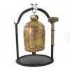 IR19722 - Antique Iron Dinner Bell With Wood Mallet